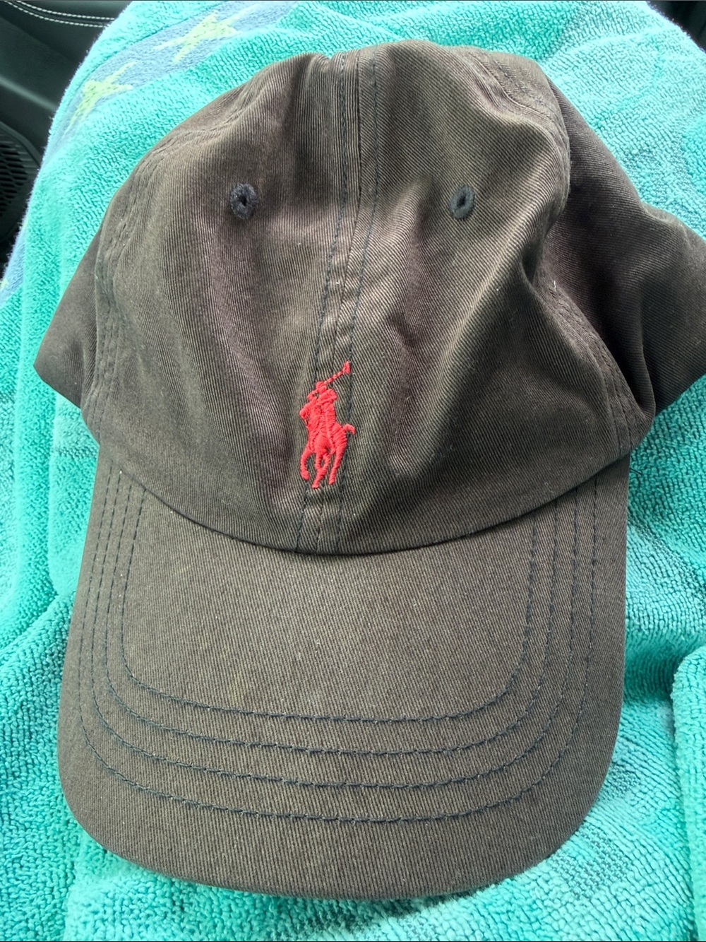 Polo by Ralph Lauren Black Baseball Cap with Red Pony Logo